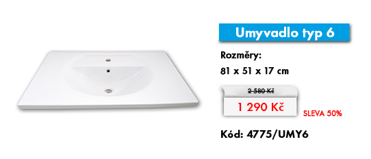 Umyvadlo typ 6 - 81 x 51 x 17 cm